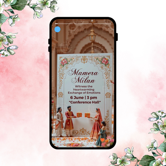 Traditional Weding Invitation. Wedding Inviatation Video with Ganesh Pujan, Shubh Tilak, Sangeet, Haldi, Nikasi Baraat, Wedding Reception and Phere events