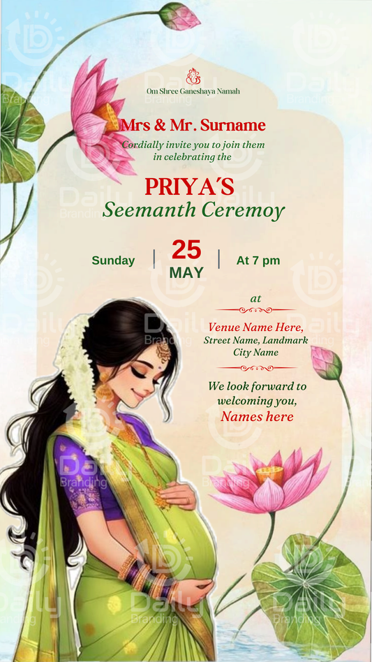 Baby Shower /Godh Bharai Invitation Card