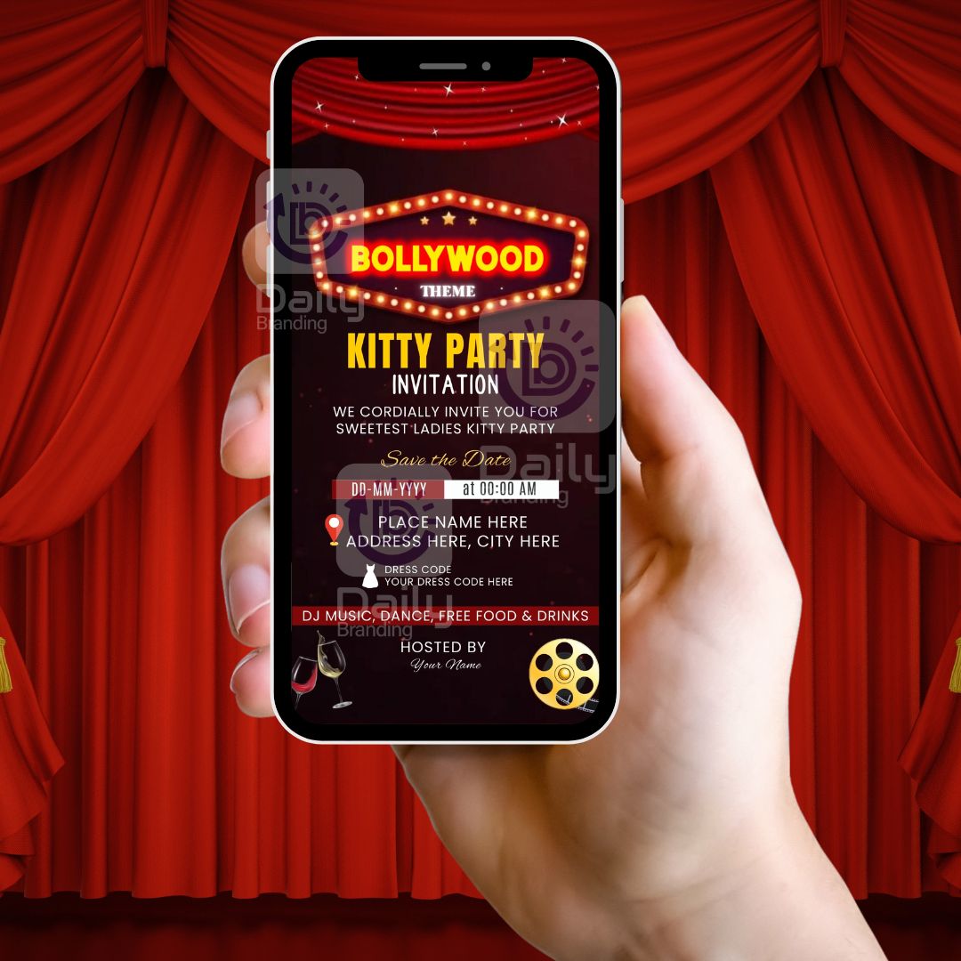 Bollywood Theme Kitty Party Invitation (DB-BKPI-0003)