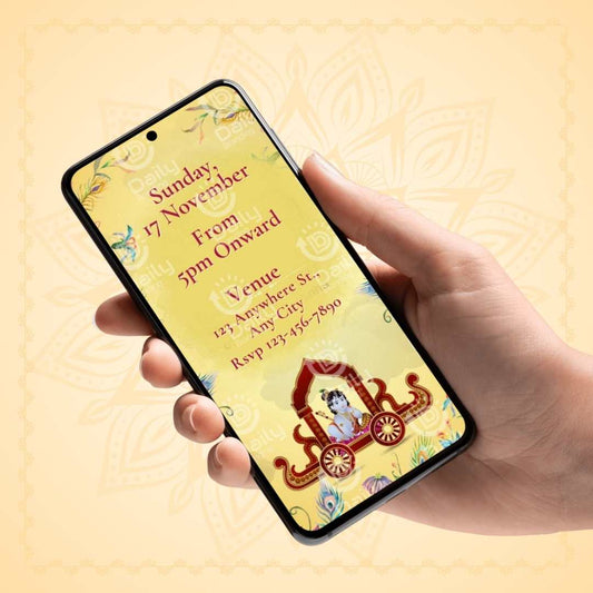 Krishna-Themed Baby Shower Invitation Video in Hindi