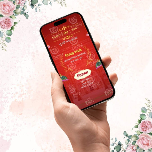 Marathi Wedding Invitation Card | पारंपरिक व आकर्षक लग्नपत्रिका (DB-WWIC-0004)