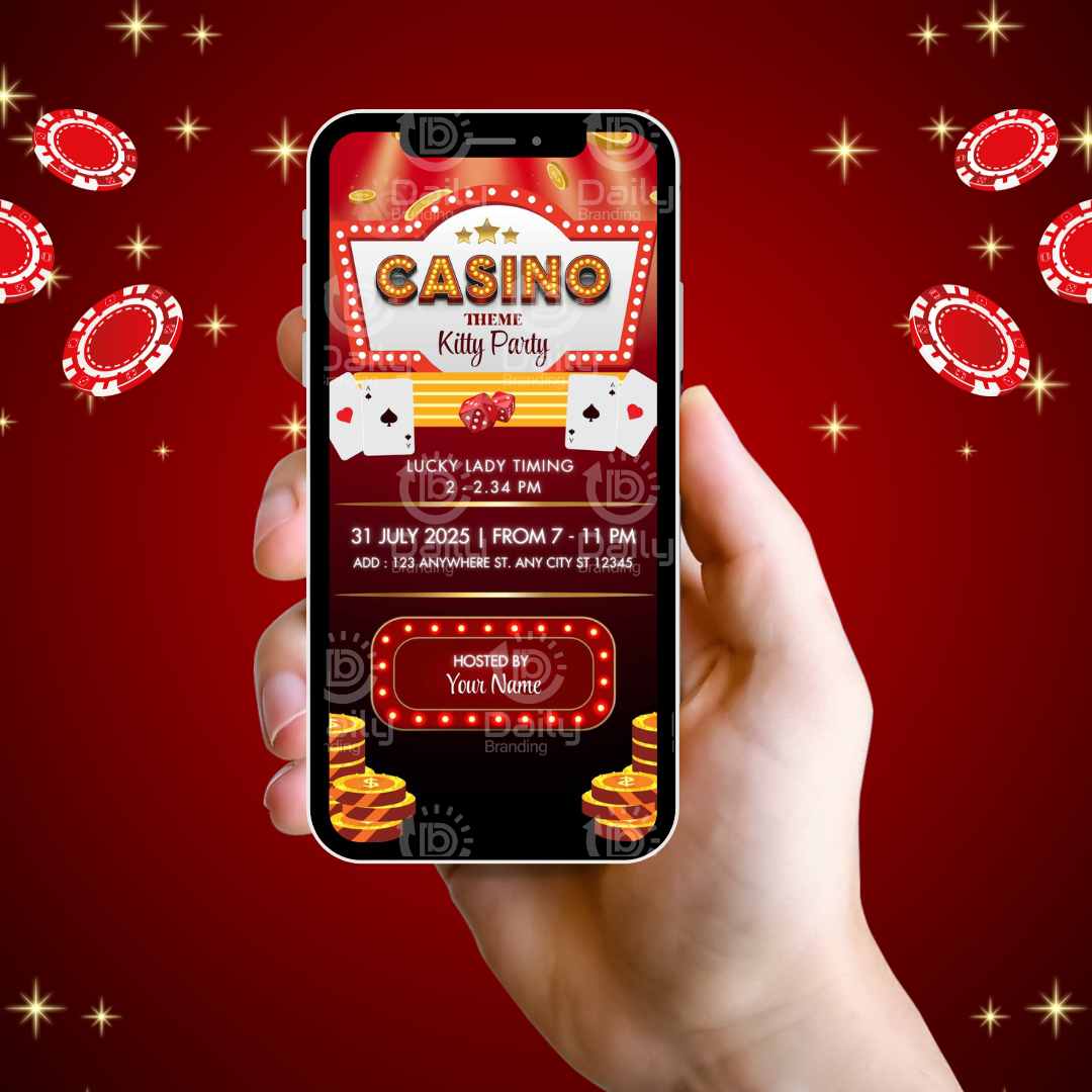 Casino Theme Kitty Party Invitation (DB-BKPI-0004)