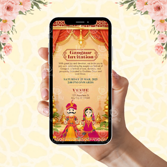 Gangaur Festival Invitation Card -(DB-FGC-0001)