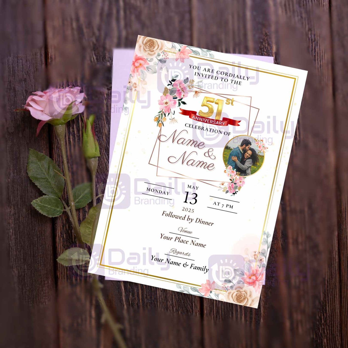 51st Anniversary Party Invitation | Anniversary Digital Invite