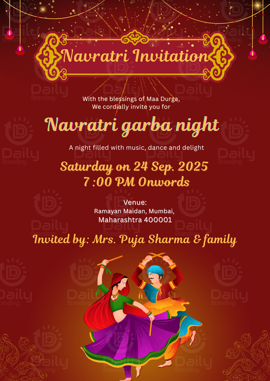 Navratri Invitation & Garba Night Invitation Cards