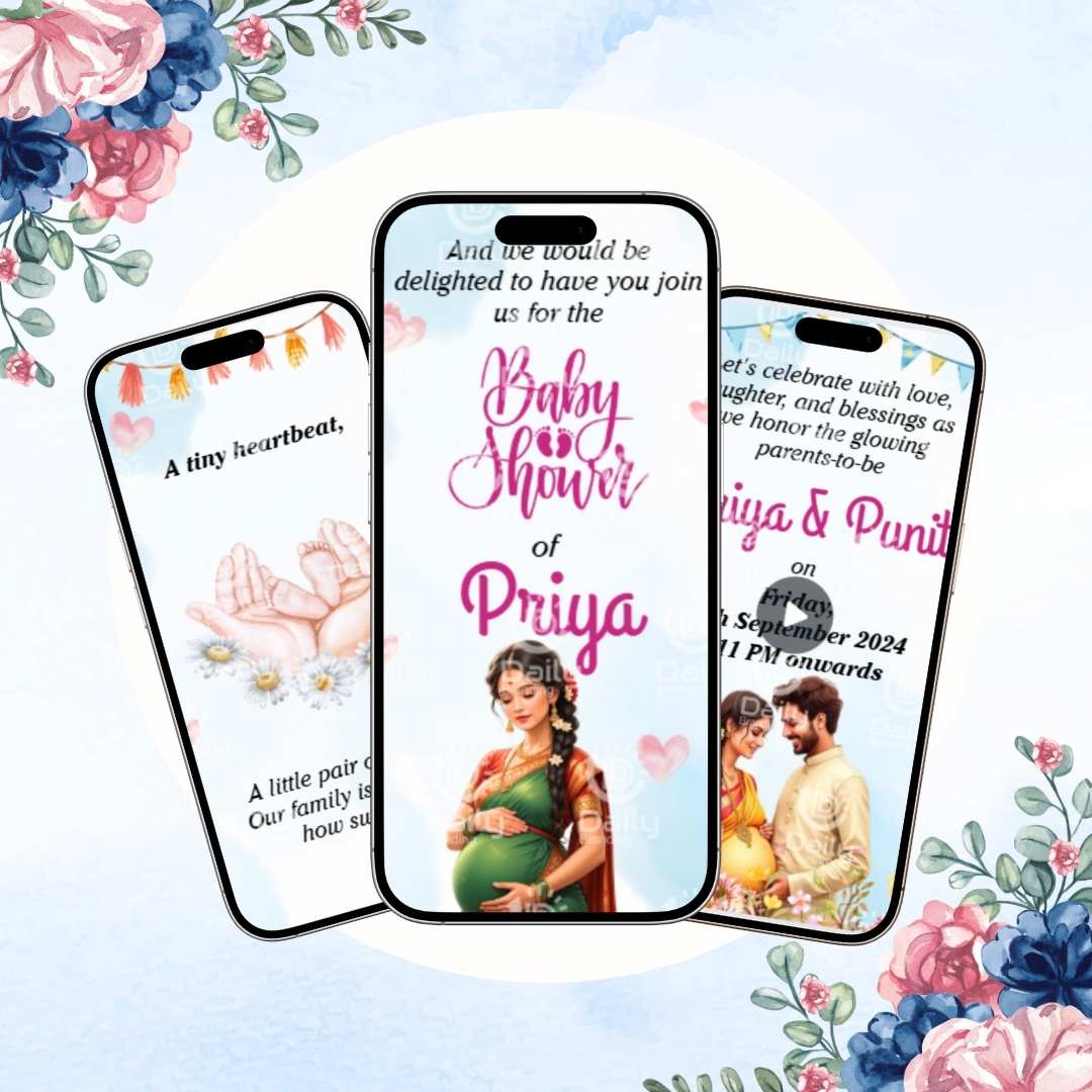 Baby Shower Invitation Video | Custom Invite for - Godh Bharai | Dohale Jevan | Seemantham