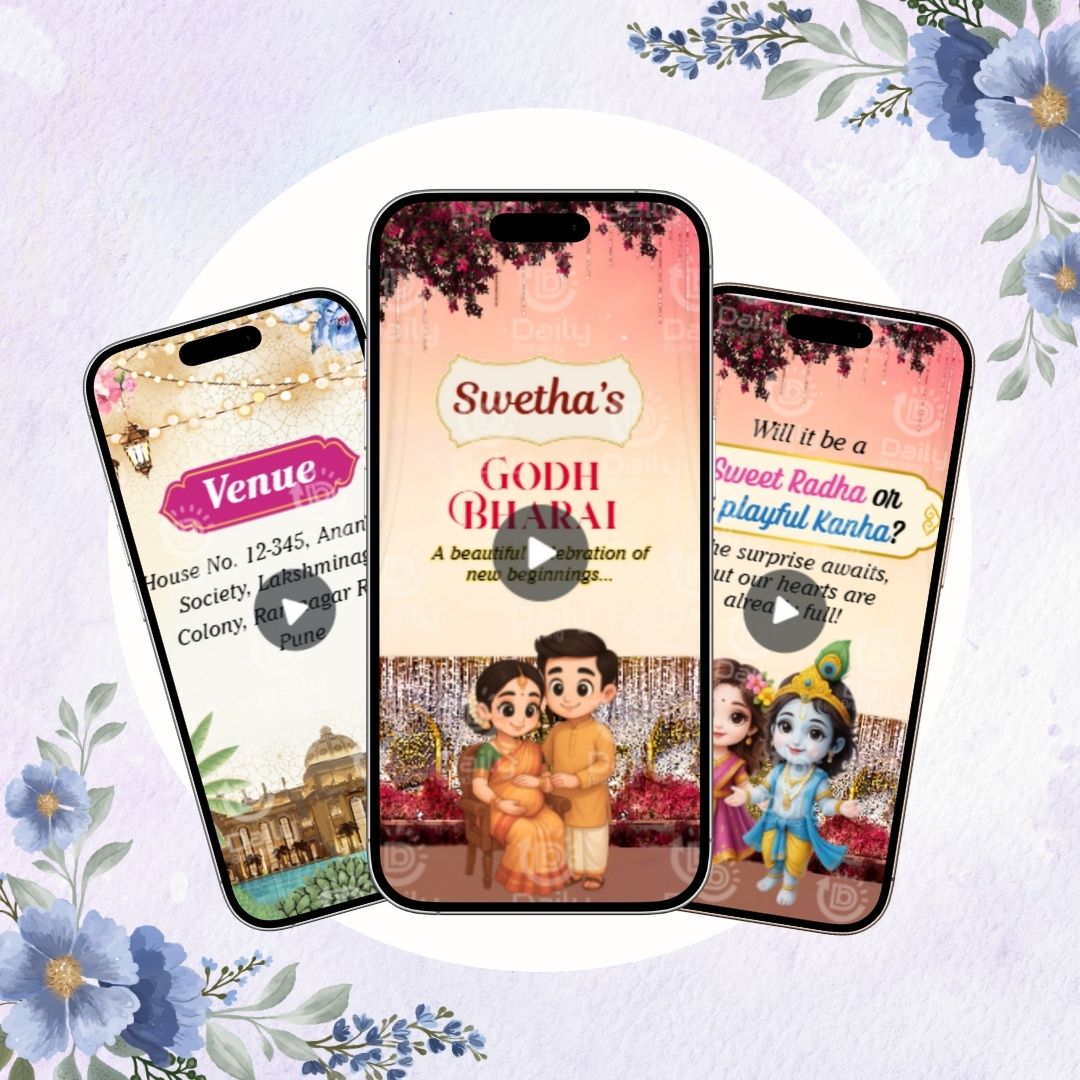 Godh Bharai Invitation Video | Baby Shower Digital Invite for WhatsApp