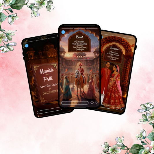 Save The Date AI Wedding Invitation Video | Modern Digital Wedding E-Invite | HD Animated Video