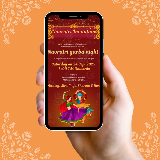 Navratri Invitation & Garba Night Invitation Cards