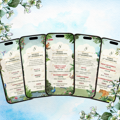 Digital Multi-Event Wedding Invitation | Complete Wedding E-Card Set | Traditional to Modern Ceremony Invites