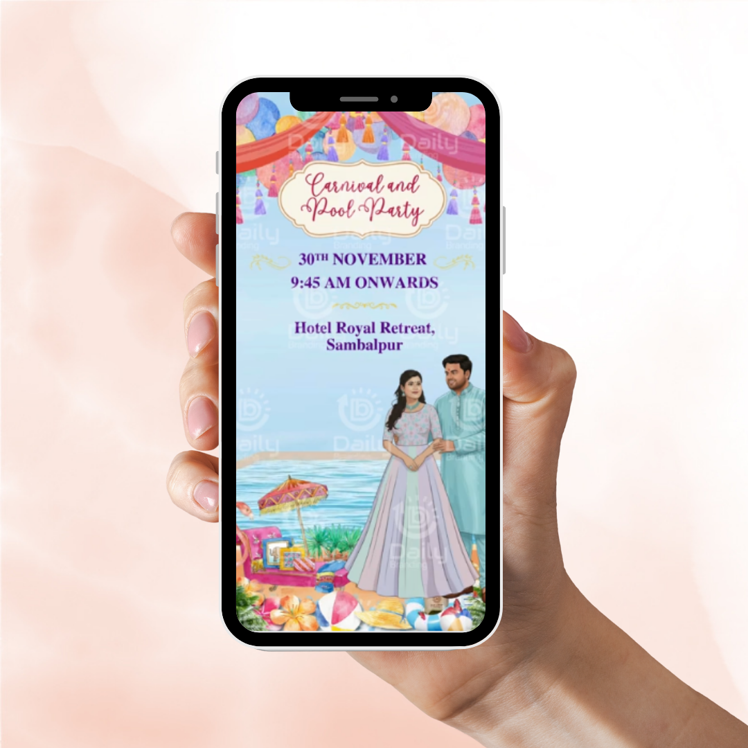 Multi-Event Wedding Invitation Video | Carnival, Tilak, Sangeet, Mayra, Barat & Reception |Digital Shaadi Invite