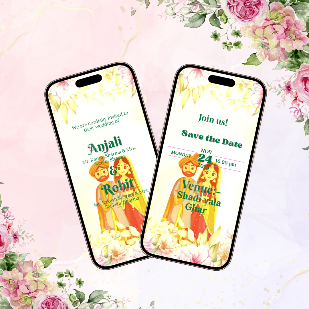 Save The Date Wedding Invitation Video | Elegant Animated Digital Wedding Invite