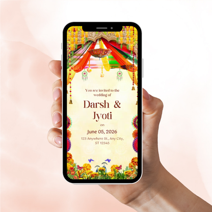 Traditional Indian Wedding Invitation Video | Royal Digital E-Invite for Marriage Ceremony | Wedding Invite