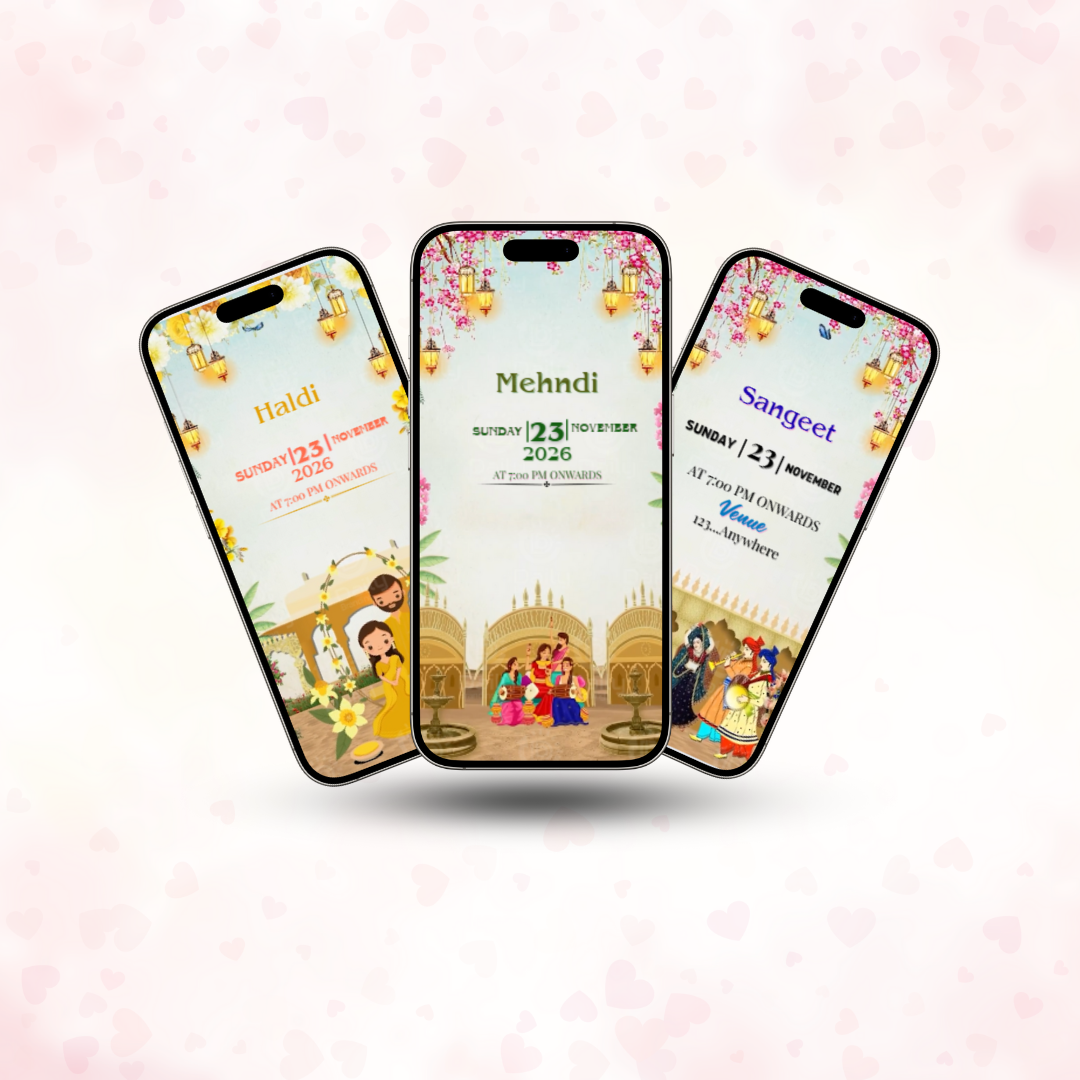 Multi-Event Save the Date Wedding Invite | Haldi–Mehendi–Sangeet | Traditional Pre-Wedding Invite