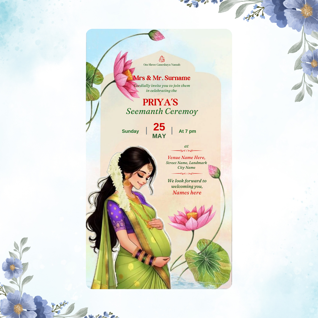 Baby Shower /Godh Bharai Invitation Card