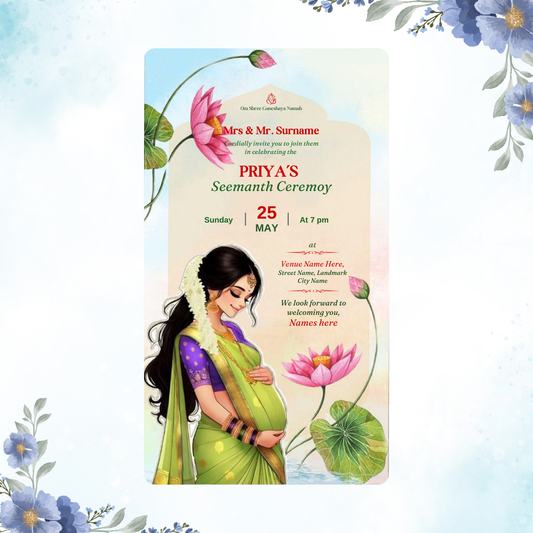 Baby Shower /Godh Bharai Invitation Card