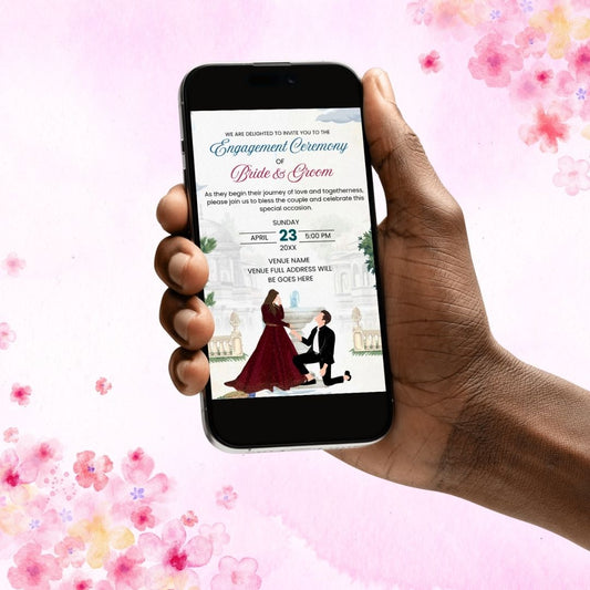 Engagement Ceremony Invitation Card | Custom Digital Ring Ceremony E-Invites