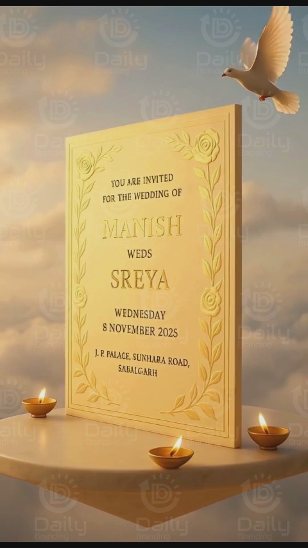 Wedding Invite Video. 3d AI Wedding Invites