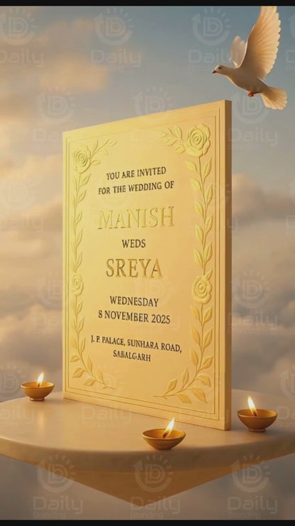 Wedding Invite Video. 3d AI Wedding Invites