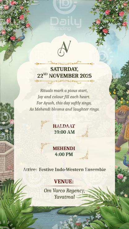 Digital Multi-Event Wedding Invitation | Complete Wedding E-Card Set | Traditional to Modern Ceremony Invites