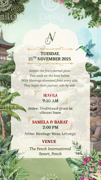 Digital Multi-Event Wedding Invitation | Complete Wedding E-Card Set | Traditional to Modern Ceremony Invites