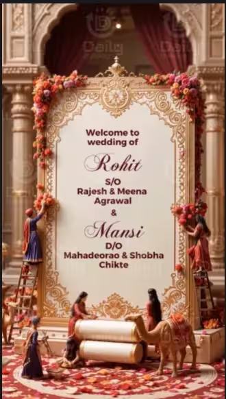 Luxury 3D AI Wedding Invitation | Royal Heritage with Poolside Fun | Royal Heritage Theme | DBI 06 Alternate