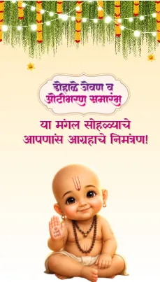 Personalised Swami Samarth Baby Shower Invitation Video Alternate