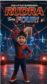 Spider-Man Theme AI Birthday Invitation Video | Custom E-Invite | DBI-20 Alternate