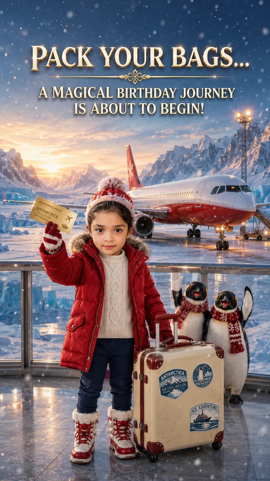 Travel Theme AI Birthday Invitation Video with Customised Child Face | DBI- 24 