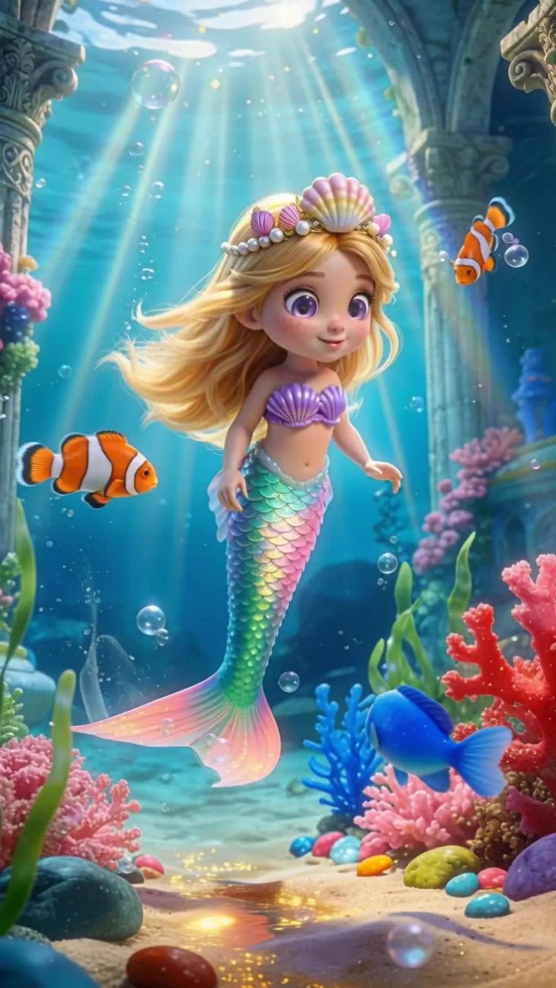 Mermaid Theme Birthday Invitation Video | Personalised E-Invite Alternate