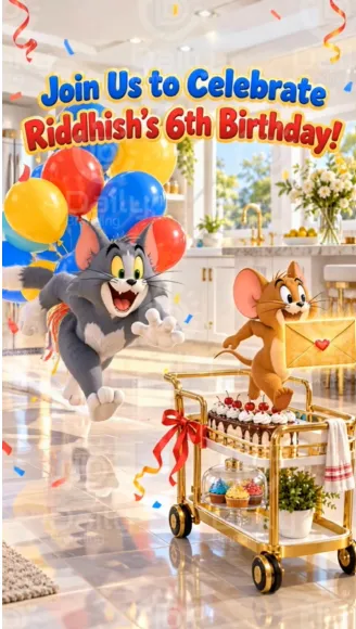 Tom & Jerry Birthday Invitation Video | Digital Invite Alternate