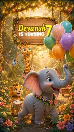 Jungle Theme Birthday Invitation Video | Custom E-Invite | DBI-13 Alternate