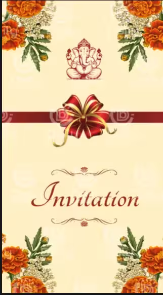 Gruhapravesh Invitation Video | Ganpati Welcome Royal Design | DBI 02