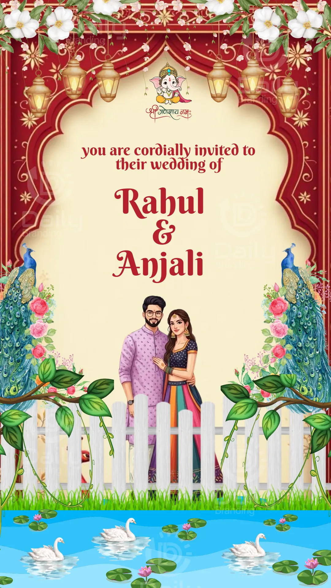 Personalised Wedding Invitation Video with Save the Date, Haldi, Mehendi and Sangeet Alternate