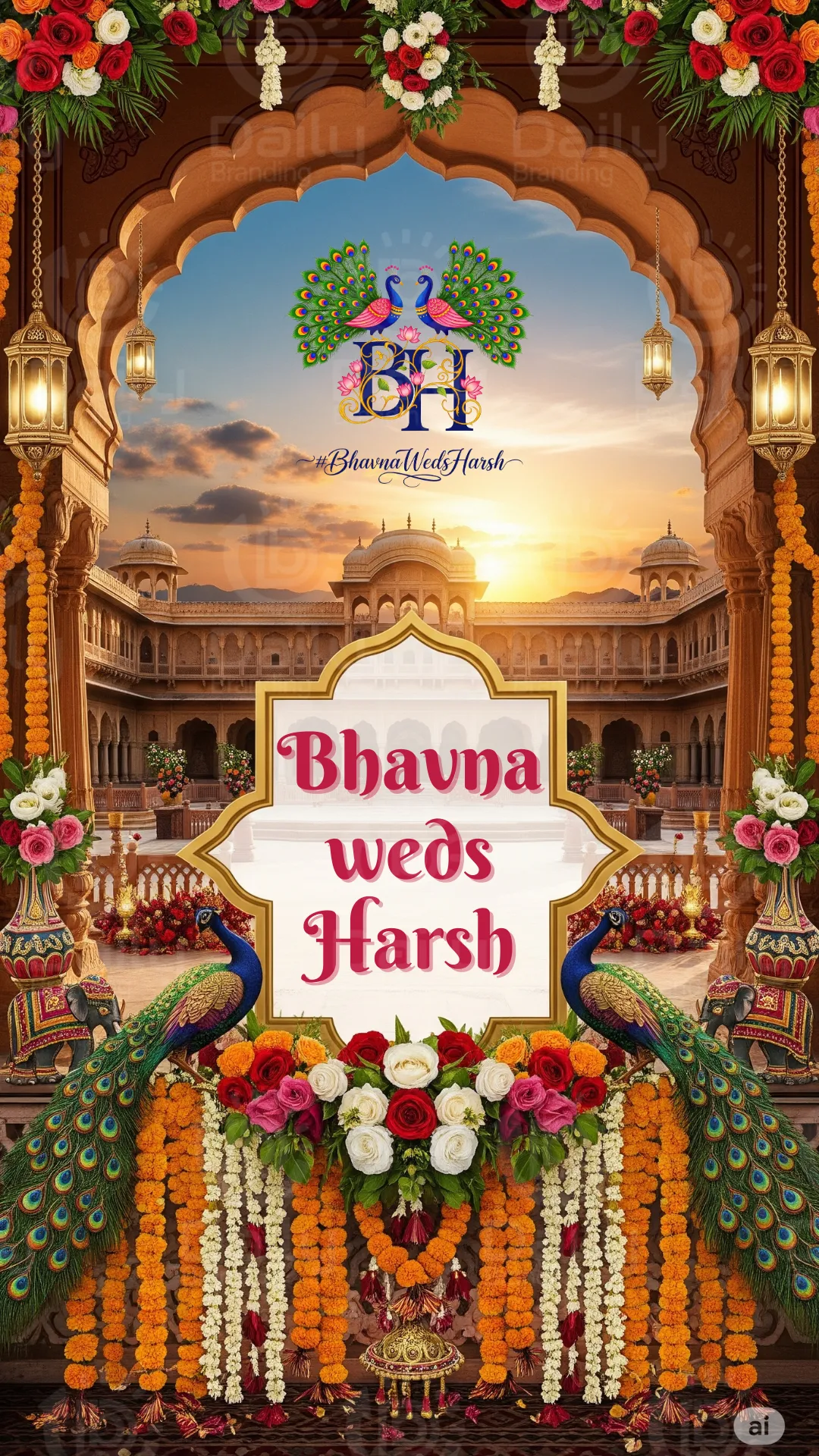 Personalised Wedding Invitation Video with Save the Date, Haldi, Mehendi and Sangeet Alternate